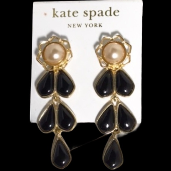 (REDUCED) NWOT KATE SPADE PEARL STUD EARRINGS 2’’ DANGLE - Picture 3 of 7